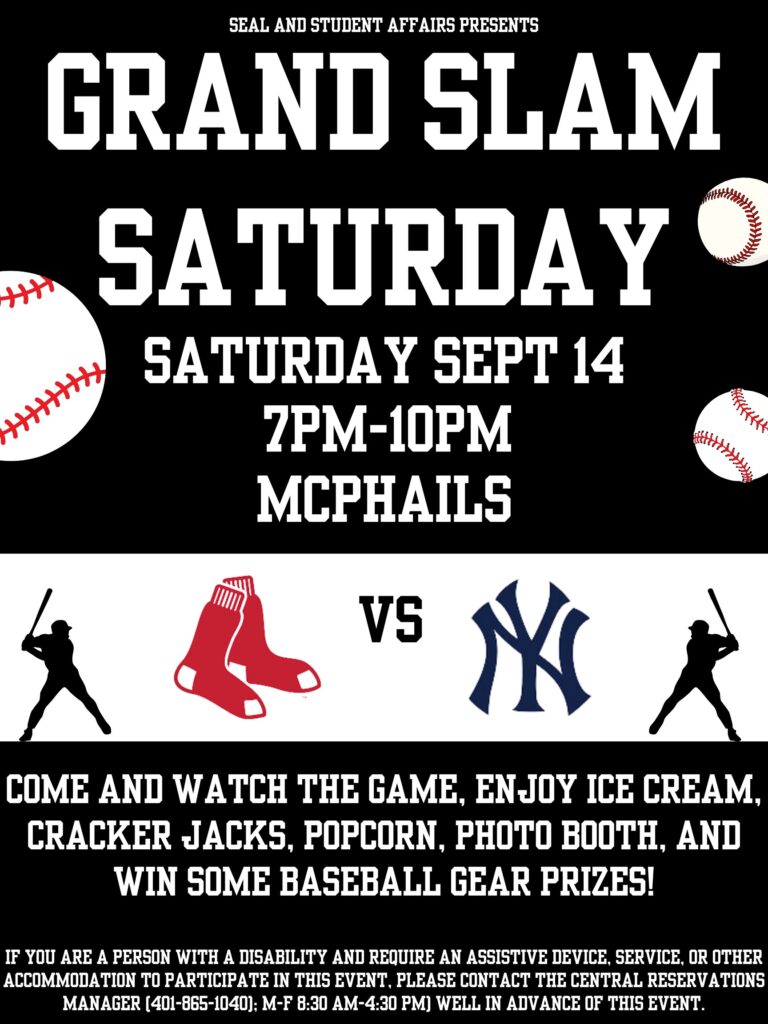 Black background with white text, describing the event as listed in the announcement details. Images of baseballs and the teams' logos are included.