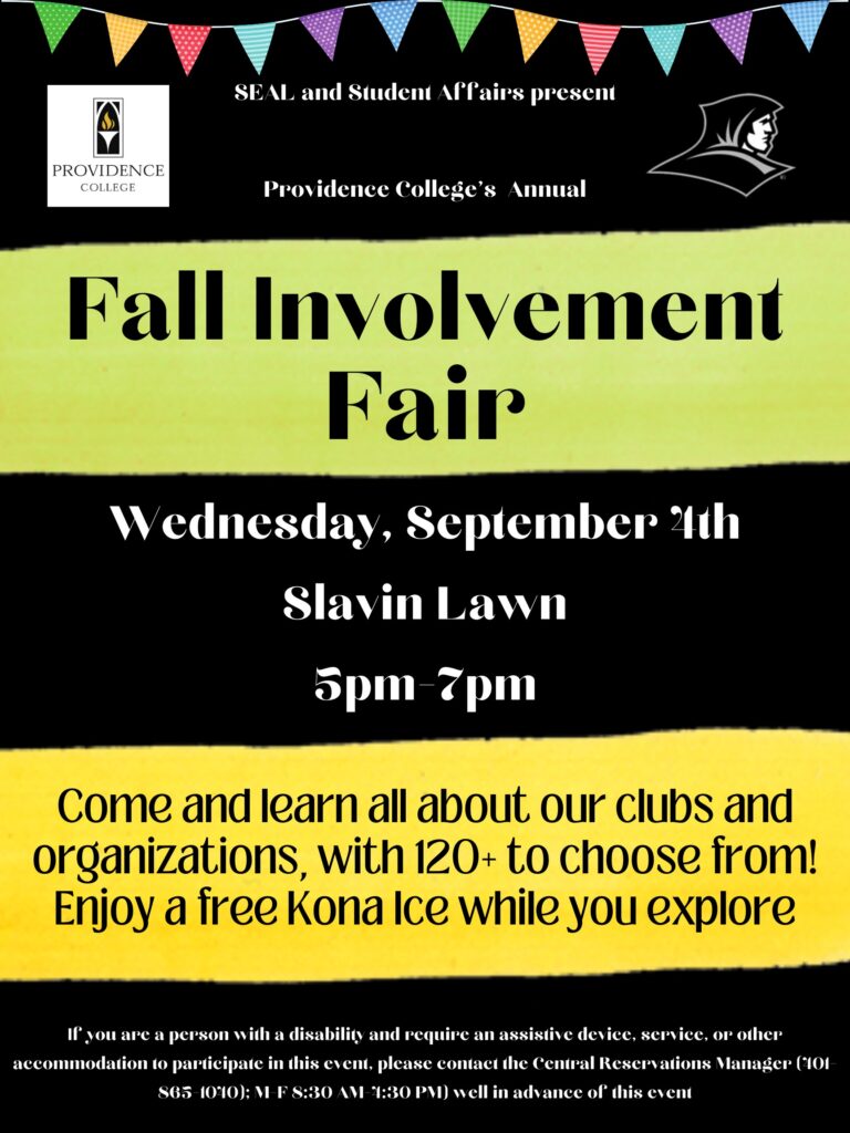 Involvement fair this Wednesday 5-7 on Slavin lawn