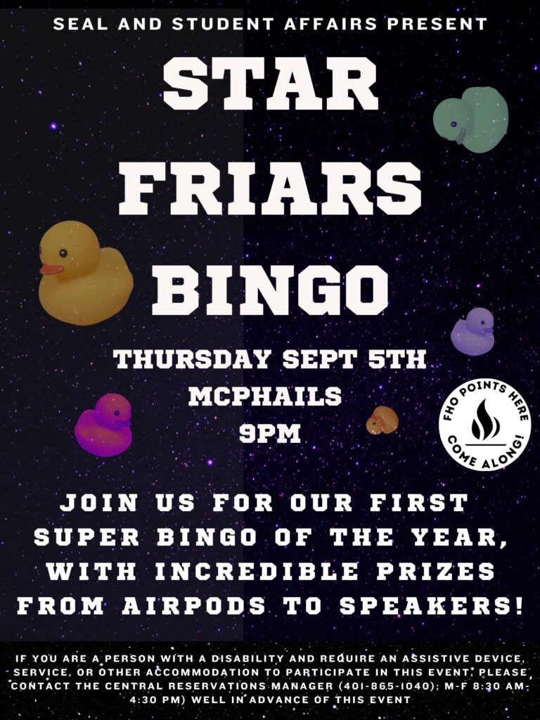 Star Friars Bingo this thiursday 9pm in McPhail’s