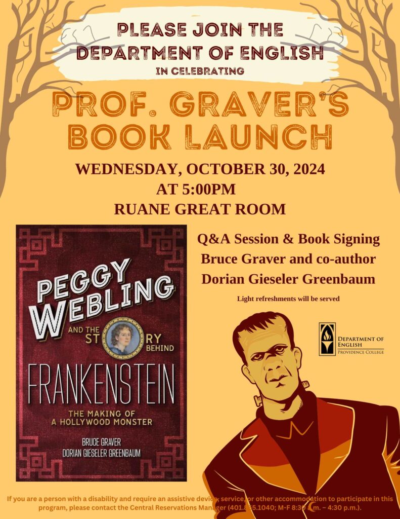 photo of Graver's book cover and clipart of Frankenstein