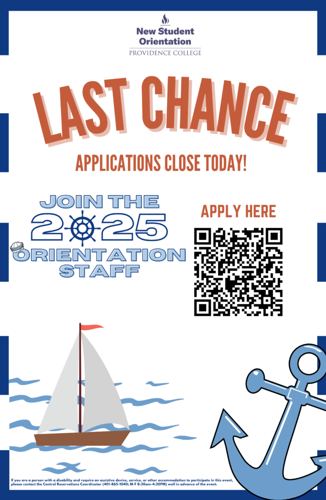 Ocean themed poster with pictures of a boat and an anchor, there is a QR code to apply 