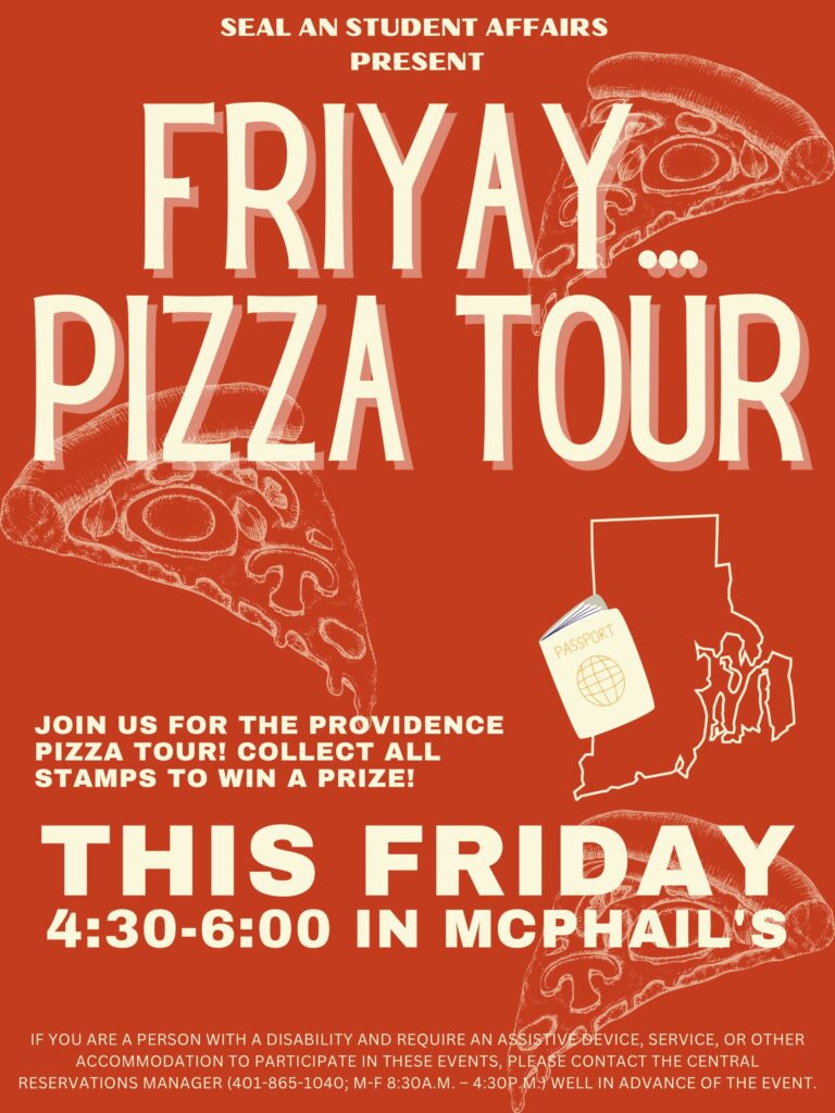 FRIYAY Pizza Tour Poster 4:30pm-6:00pm in McPhail’s Today!