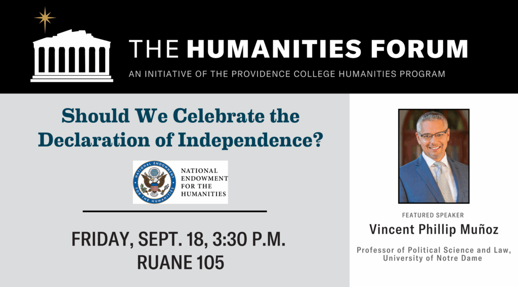 Vincent Phillip Muñoz at the Humanities Forum.