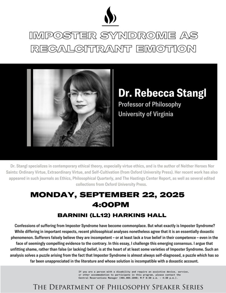Picture of Dr. Rebecca Stangl with event details

