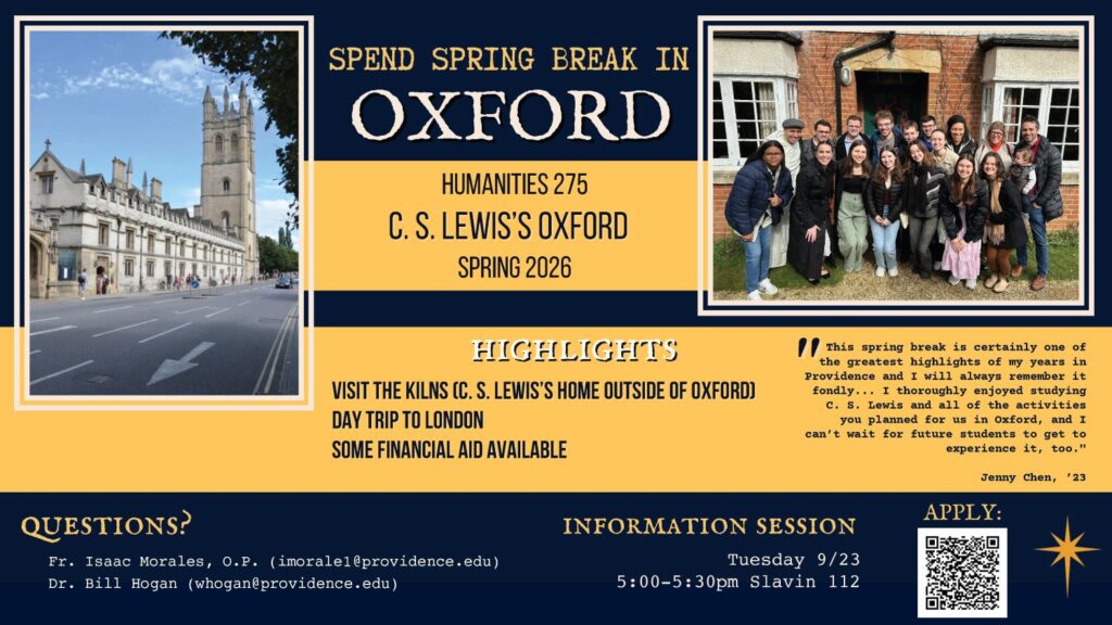 Advertisement for Spring Break Trip in Oxford 
