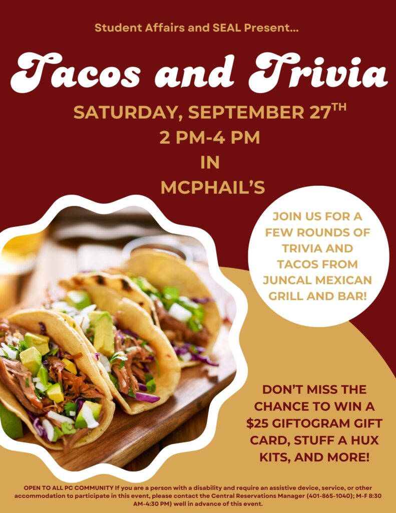 Flyer for Tacos and Trivia

