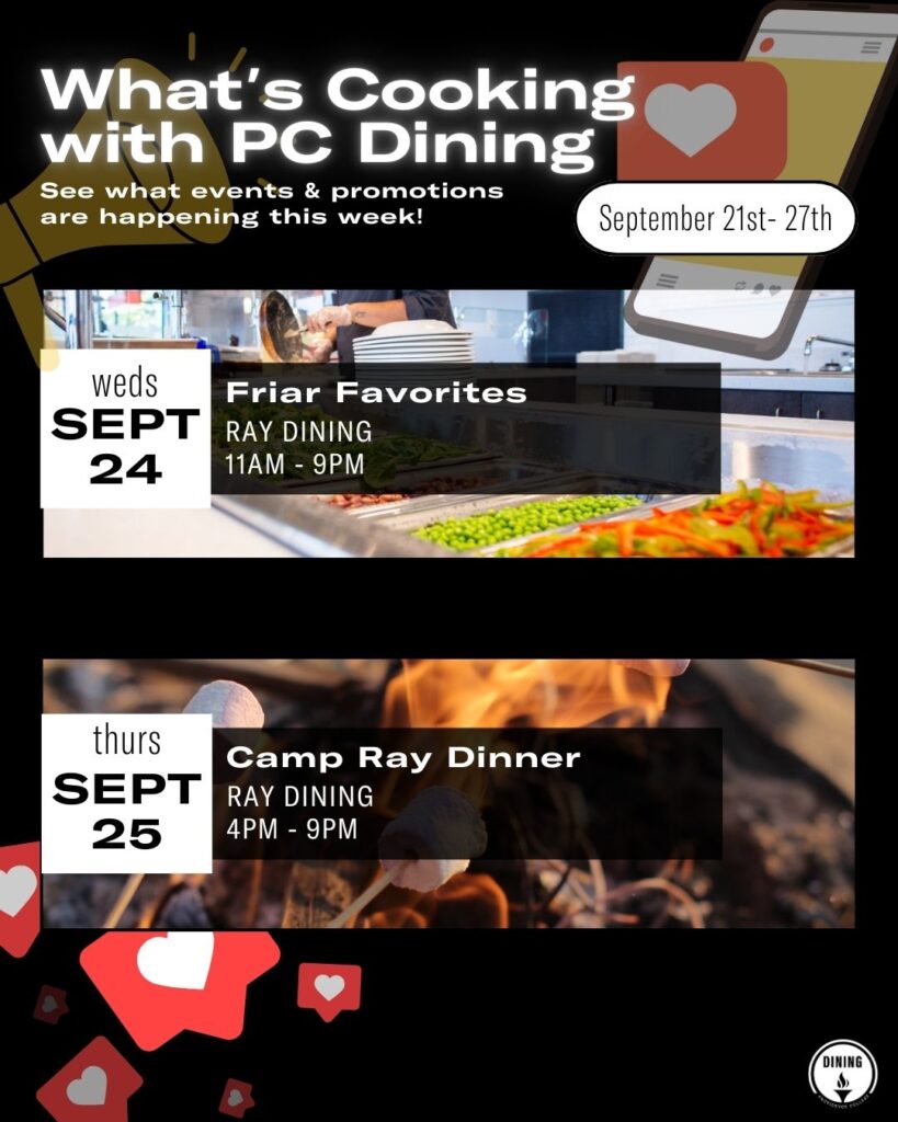 Week of 9.22 Dining Events