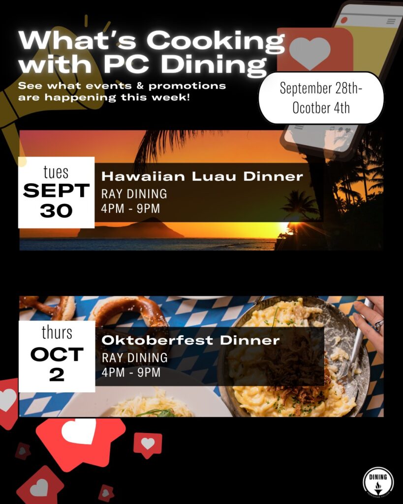 Week of 9.28 Dining Events