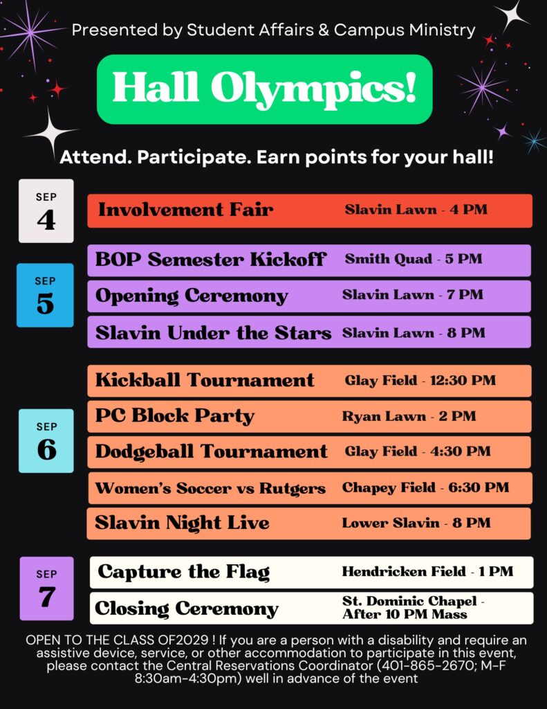 Hall Olympics Schedule Poster
