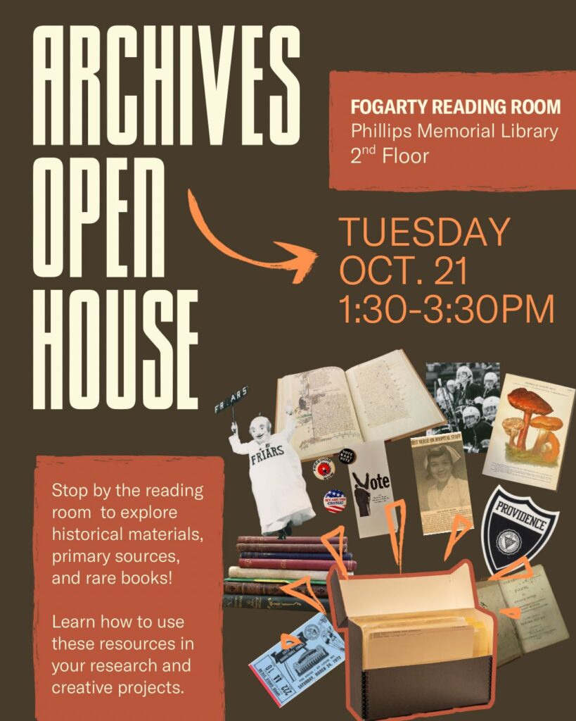 PC Archives Open House graphic with archival images and documents