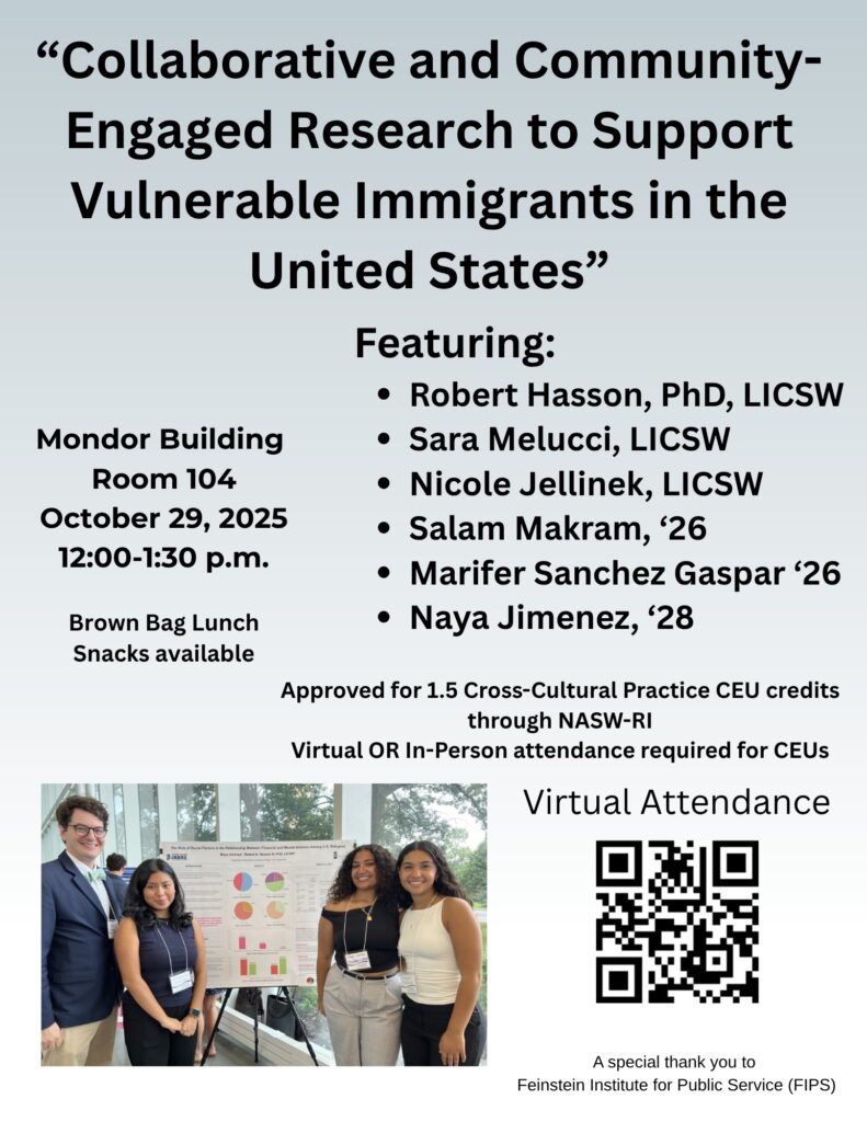 Bring your lunch discussion on research and support for immigrants in the United States Flyer
