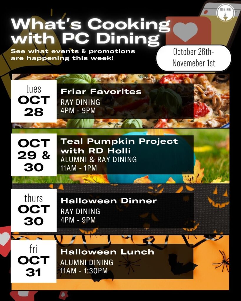 Week of Oct 26 Dining Events Flyer
