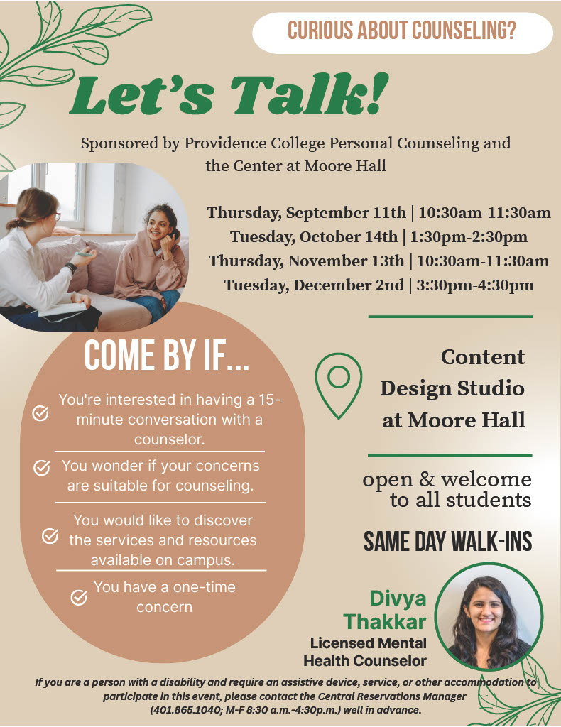 Let's talk program flyer.