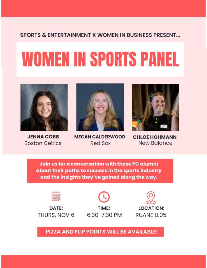 Women in Sports Panel poster.