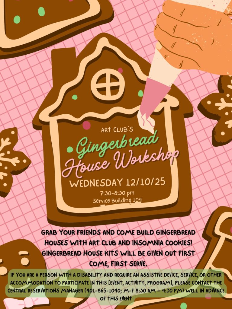 Art Club's Gingerbread House Workshop Poster