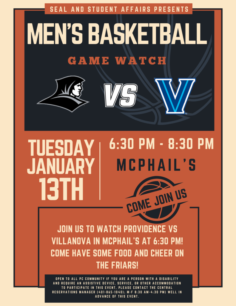 Poster for Men's Basketball vs Villanova Game Watch
