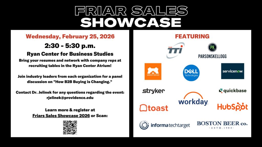 Friar Sales Showcase Poster