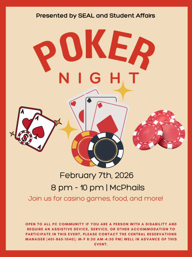 Please join us in McPhail's for Poker Night! Pizza will be served starting at 8pm!
