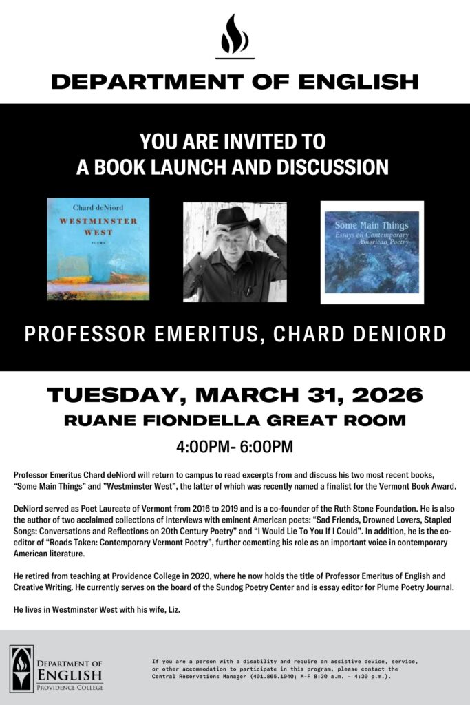 Front covers of two books and professor deNiord wearing a cowboy hat