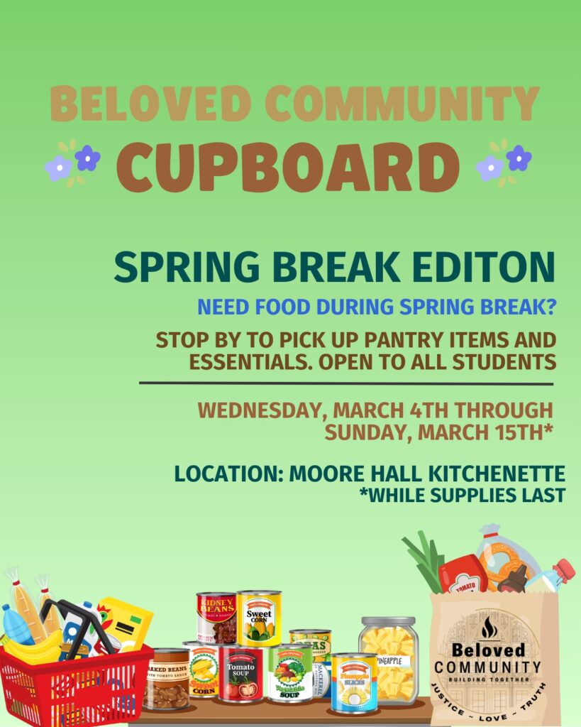 Beloved Community Cupboard – Spring Break Pickup Flyer