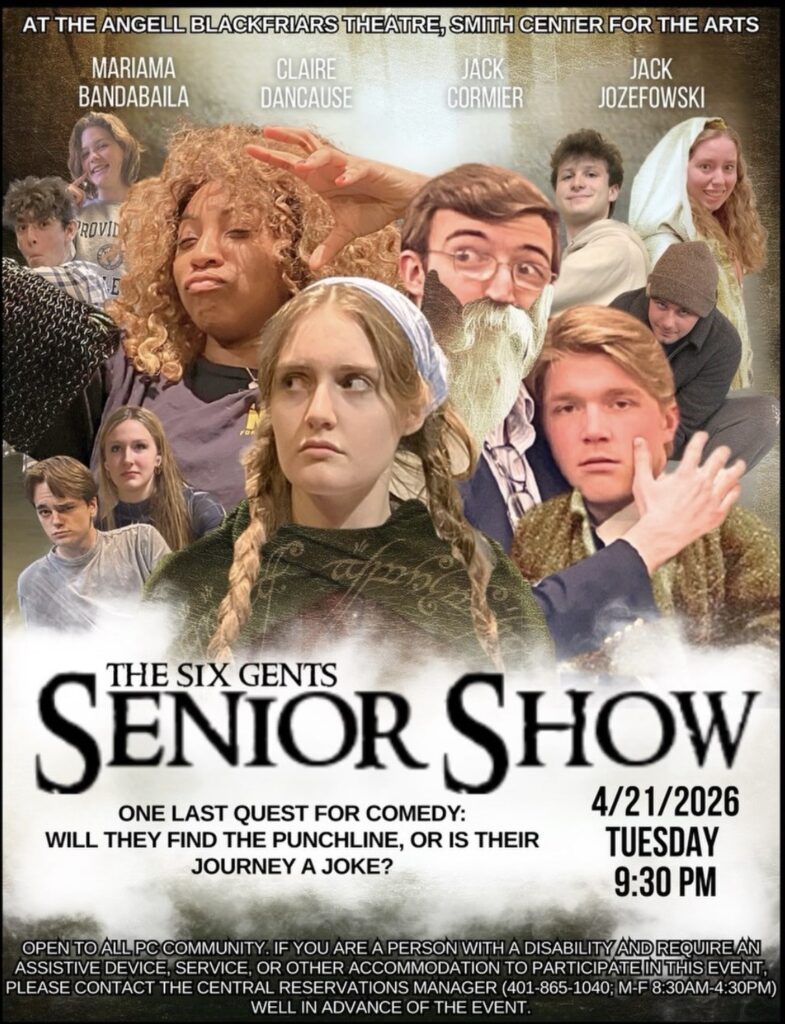 Current Six Gents member pose for a "Lord of the Rings-esque" poster, withe the Seniors at the forefront.