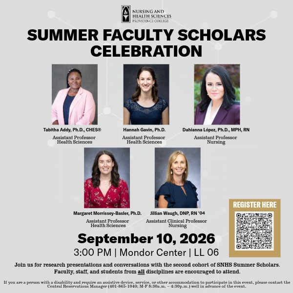  Summer Scholars Flyer with date, location, and QR code to register