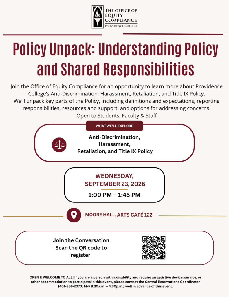 Policy Unpack: Understanding Policy and Shared Responsibilities information session. The same information as the event description.