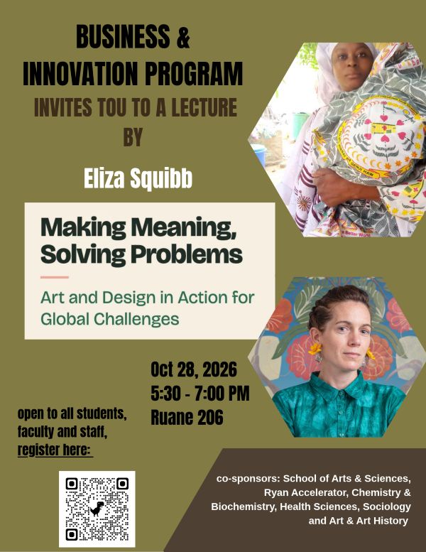 Lecture by Eliza Squibb on October 28, 5:30-7 p.m. in Ruane 206
