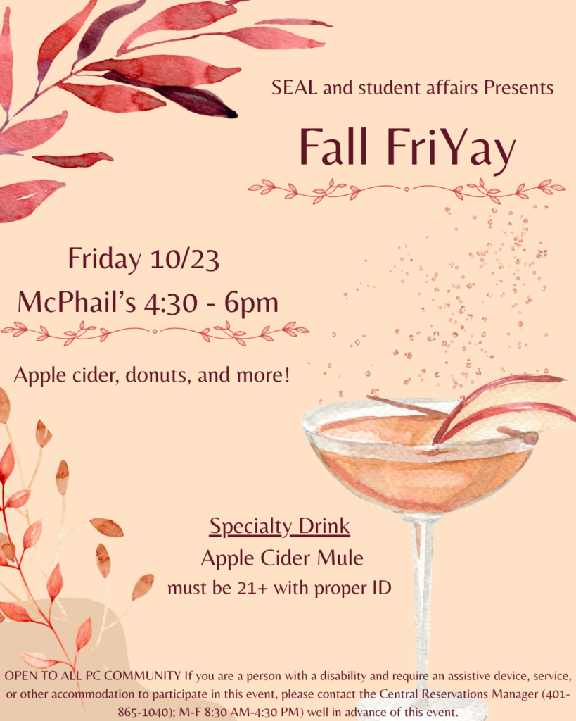 Fall FriYay 10/23 in McPhail's 4:30-6pm