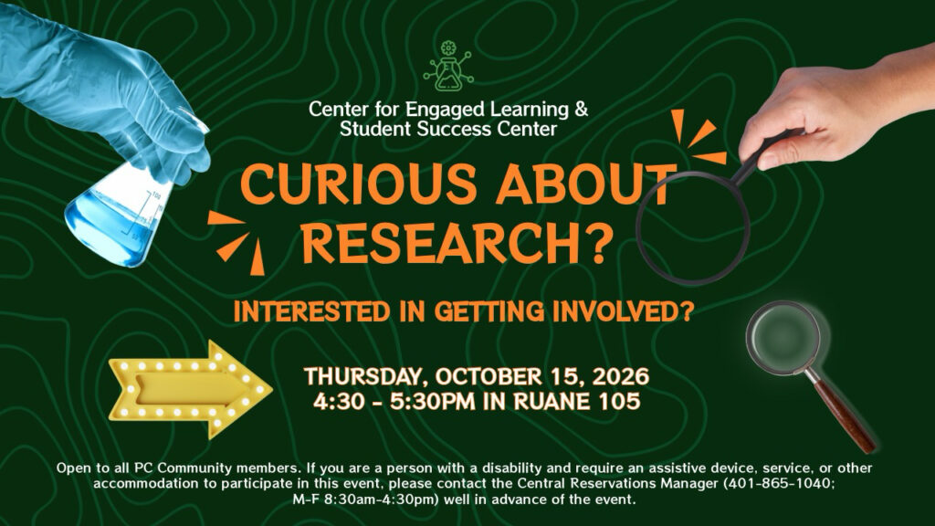 Flyer with beaker and magnify glass promoting How to Get Involved in Research event. Same information as event description.