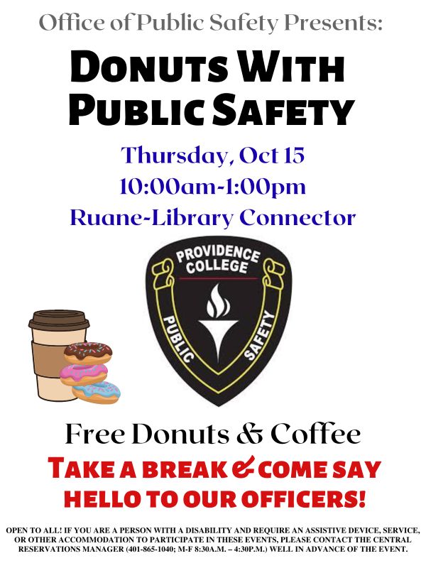 Donuts with Public Safety Poster- same content as description.
