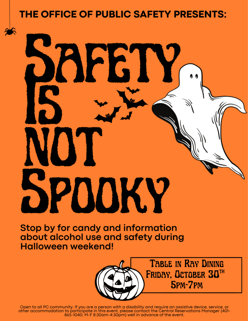  Orange background with ghost flying above, same information as event description. 